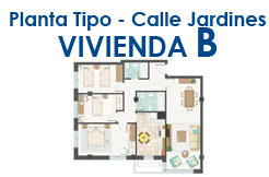 Calle Jardines, planta 1ª Vivienda B