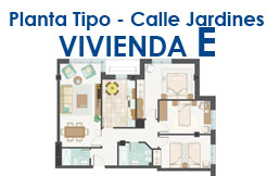 Calle Jardines, planta 3ª Vivienda E